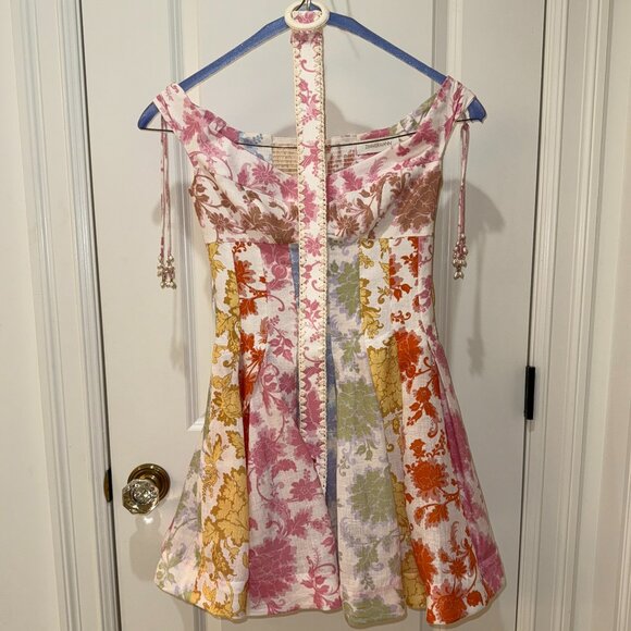 Zimmermann Off the Shoulder A-Line Mini Dress in Linen - Picture 5 of 13